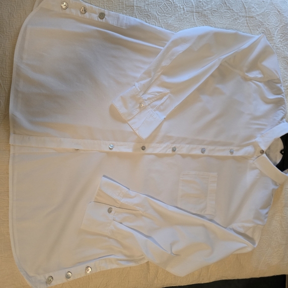JJill White Button Down TUNIC Xlarge - Picture 7 of 7